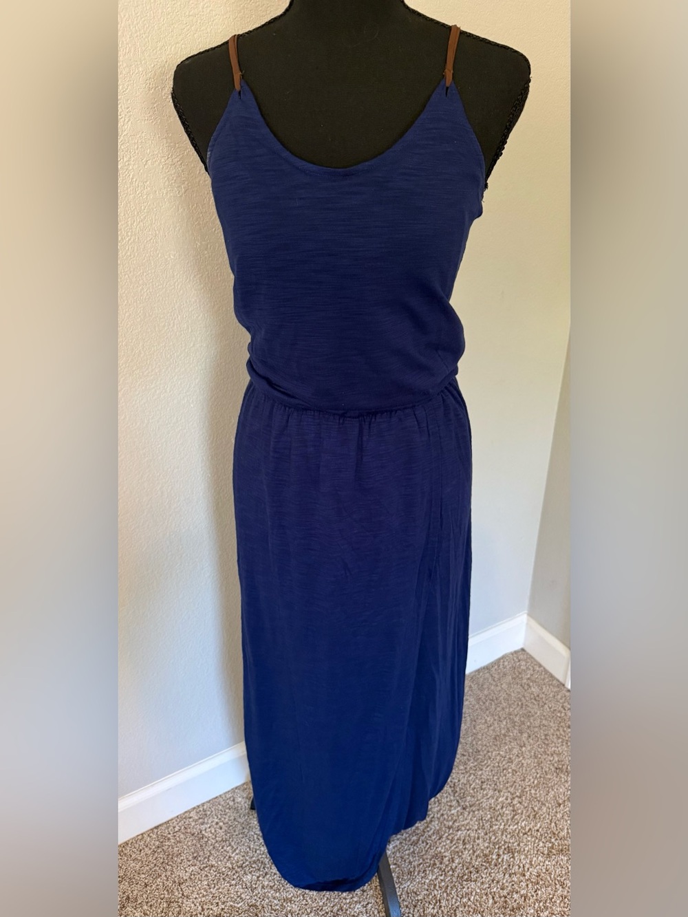 Anthropologie Dark Blue Sleeveless Maxi Dress.